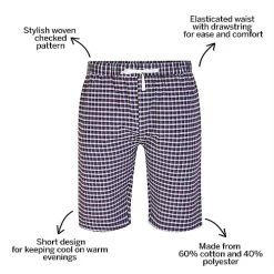 Bigdude Woven Modern Check Pyjama Shorts Red/Blue -Urban Fit Shop 00789a0a bd22pj0320blue20and20red