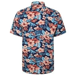 Bigdude Floral Short Sleeve Poplin Shirt Navy -Urban Fit Shop 0a3bf741 bd23ss11 02 2