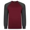 Bigdude Contrast Raglan Crew Neck Jumper Burgundy -Urban Fit Shop 0f71f3e6 bd22jmp06 10 burgundy 1