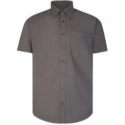 Bigdude Classic Short Sleeve Poplin Shirt Charcoal -Urban Fit Shop 10d88d90 m30a6854