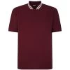 Bigdude Grandad Tipped Collar Polo Shirt Burgundy