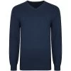 Bigdude Plain V Neck Knitted Jumper Navy