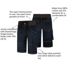 Bigdude Jersey Waistband Denim Shorts Dark Wash -Urban Fit Shop 1933ccad annotated20imgagery2030.036