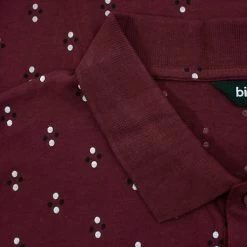 Bigdude Geometric Print Polo Shirt Burgundy -Urban Fit Shop 1be45f38 img 8671