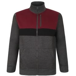 Bigdude Full Zip Colour Block Jacket Charcoal