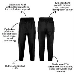 Bigdude Elasticated Waist Active Cargo Trousers Black -Urban Fit Shop 246c78b4 bd22tr03