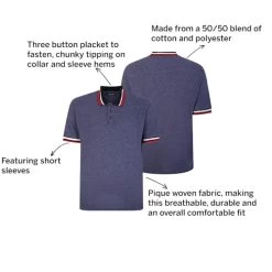 Bigdude Two Tone Contrast Polo Shirt Navy -Urban Fit Shop 28c41a04 06
