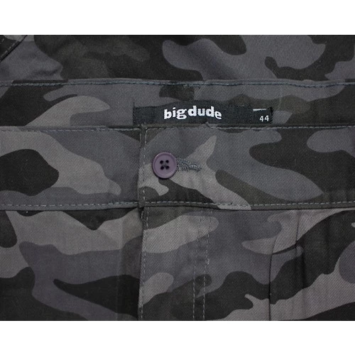 Bigdude Elasticated Waist Cargo Camo Shorts Charcoal 7 Bigdude Elasticated Waist Cargo Camo Shorts Charcoal - Image 5