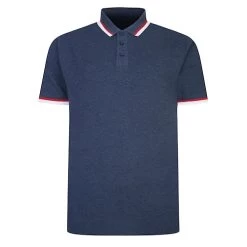 Bigdude Contrast Pique Polo Shirt Dark Denim