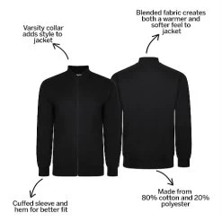 Bigdude Zip Thru Baseball Jacket Black -Urban Fit Shop 30f89ced bd21jck1520blakc