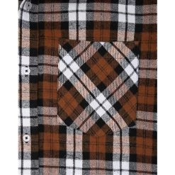 Bigdude Long Sleeve Flannel Shirt Brown -Urban Fit Shop 3349d797 bd22ls15 12 brown detail
