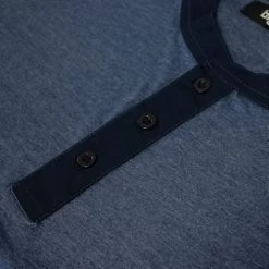 Bigdude Contrast Grandad Long Sleeve Pyjama Set Dark Denim Marl/Navy -Urban Fit Shop 441db805 img 8670