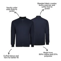 Bigdude Zip Thru Baseball Jacket Navy 11 Bigdude Zip Thru Baseball Jacket Navy -Urban Fit Shop 445b4513 bd21jck1520blue