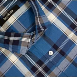 Bigdude Long Sleeve Check Shirt Blue Tall -Urban Fit Shop 4535a7ea img 8858