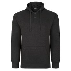 Bigdude Buttoned Pullover Hoody Charcoal