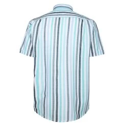 Bigdude Striped Woven Short Sleeve Shirt Green/White Tall -Urban Fit Shop 45edfb1f bd22ss09 05 2