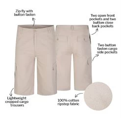 Bigdude Cropped Cargo Trousers Taupe -Urban Fit Shop 46081aa9 bd23tr0120taupe