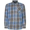 Bigdude Summer Long Sleeve Flannel Shirt Blue