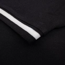 Bigdude Contrast Stripe Placket With Tipped Cuff Polo Shirt Black -Urban Fit Shop 4918b6b0 img 8458