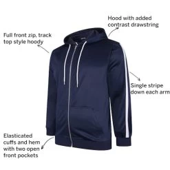 Bigdude Tricot Zip Up Hoody With Stripe Navy -Urban Fit Shop 4aef5c36 028