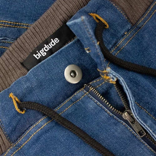 Bigdude Jersey Waistband Denim Shorts Light Wash 9 Bigdude Jersey Waistband Denim Shorts Light Wash - Image 7