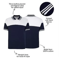 Bigdude Cut & Sew Pique Polo Shirt Navy -Urban Fit Shop 510b9d78 bd23p0420dark