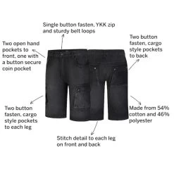 Bigdude Cargo Denim Shorts Black -Urban Fit Shop 53d8547b 3