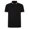 Bigdude Contrast Pique Polo Shirt Black -Urban Fit Shop 54137330 bd22p09 01 black 1