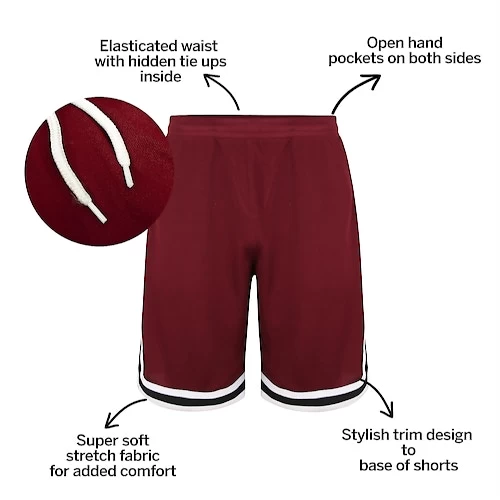 Bigdude Performance Shorts Burgundy 5 Bigdude Performance Shorts Burgundy - Image 3
