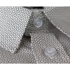 Bigdude Short Sleeve Cotton Woven Abstract Design Shirt White/Back 11 Bigdude Short Sleeve Cotton Woven Abstract Design Shirt White/Back -Urban Fit Shop 55dd77ce collar