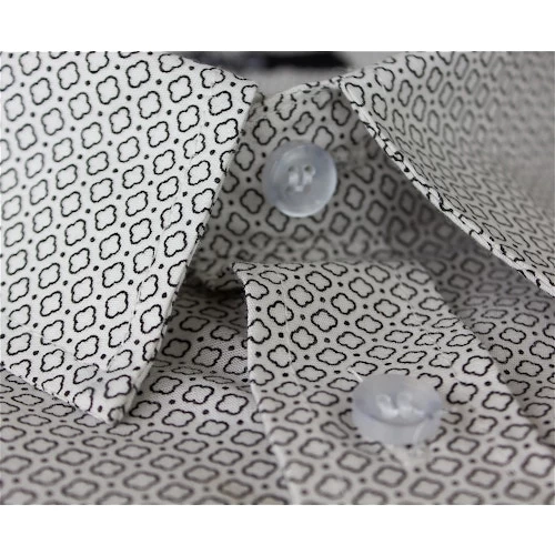 Bigdude Short Sleeve Cotton Woven Abstract Design Shirt White/Back 5 Bigdude Short Sleeve Cotton Woven Abstract Design Shirt White/Back - Image 4