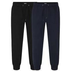 Bigdude Basic Cuffed Joggers Twin Pack Black/Navy