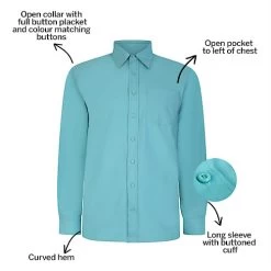 Bigdude Classic Long Sleeve Poplin Shirt Green -Urban Fit Shop 5ae41d47 bd19ls120green