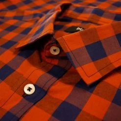 Bigdude Gingham Long Sleeve Shirt Orange Tall -Urban Fit Shop 5bf5700a img 8831