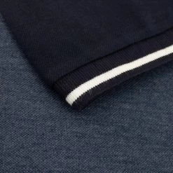 Bigdude Colour Block Zipped Polo Shirt Navy/Denim Tall -Urban Fit Shop 5dbf0dcb img 8691