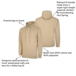 Bigdude Relaxed Fit Lightweight Hoody Sand Tall -Urban Fit Shop 5e22c042 03