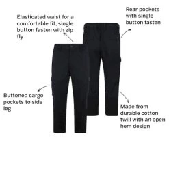 Bigdude Elasticated Waist Cargo Trousers Dark Navy 10 Bigdude Elasticated Waist Cargo Trousers Dark Navy -Urban Fit Shop 5e3a7586 06