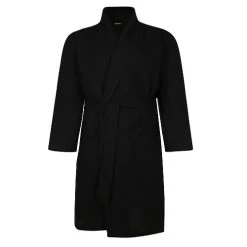 Bigdude Woven Waffle Dressing Gown Black