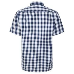 Bigdude Gingham Short Sleeve Shirt Navy Tall -Urban Fit Shop 61c3e14f bd23ss07 02 2