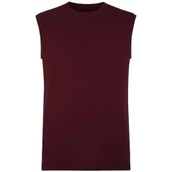 Bigdude Plain Sleeveless T-Shirt Burgundy Tall