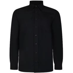 Bigdude Classic Long Sleeve Poplin Shirt Black -Urban Fit Shop 635a350b m30a6842
