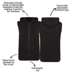 Bigdude Loop Back Sleeveless Hoody Black -Urban Fit Shop 63bc1b9a bc20sg0120black