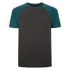 Bigdude Contrast Raglan Sleeve T-Shirt Charcoal/Green -Urban Fit Shop 666e8178 bd19ts62 07 1