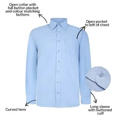 Bigdude Classic Long Sleeve Poplin Shirt Light Blue Tall -Urban Fit Shop 671bb867 bd19ls120light20blue