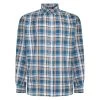 Bigdude Button Down Long Sleeve Check Shirt Teal