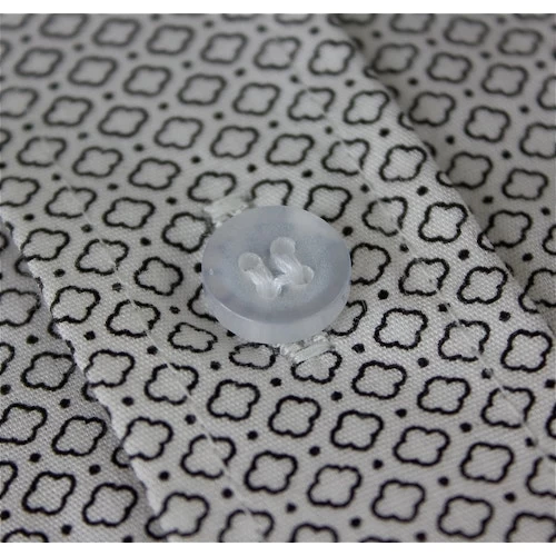 Bigdude Short Sleeve Cotton Woven Abstract Design Shirt White/Back 6 Bigdude Short Sleeve Cotton Woven Abstract Design Shirt White/Back - Image 5