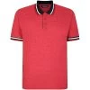 Bigdude Two Tone Contrast Polo Shirt Red