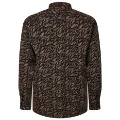 Bigdude Leaf Print Long Sleeve Poplin Shirt Black -Urban Fit Shop 71a9dab3 bd23ls12 01 2