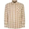 Bigdude Summer Long Sleeve Flannel Shirt Beige Tall