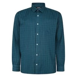 Bigdude Long Sleeve Check Shirt Teal